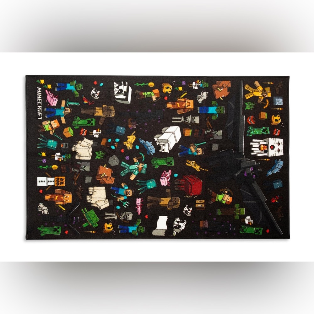 MINECRAFT MOB PRINTED AREA RUG | 60 X 39 INCHES